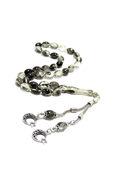 TESBİHKENTİ Mărgele de rugăciune de chihlimbar cu ciucuri din metal ondulat, ...