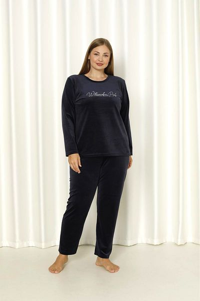 SEBOTEKS Soft Textured Velvet Large Size Women's Pajamas Set 20860