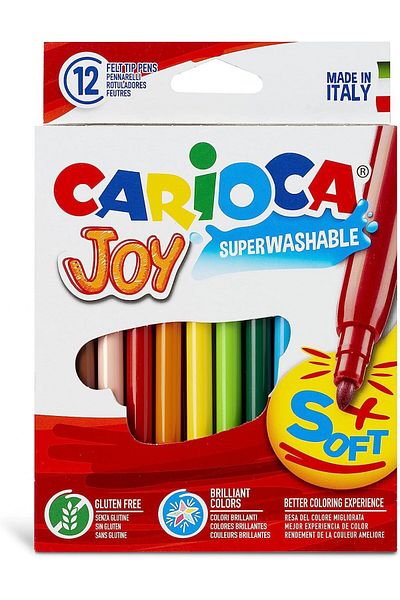 CARIOCA Joy 12 Color Washable Felt Tip Pen 40614