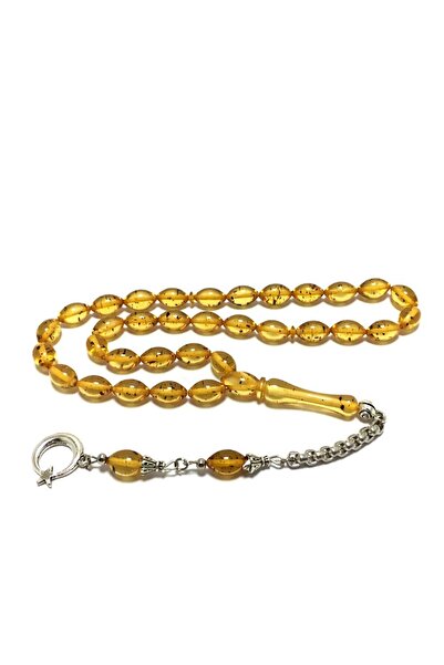 TESBİHKENTİ مسحوق ضغط اللون الأصفر الفاتح مع نموذج الجسيمات