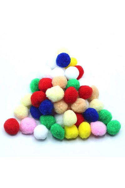 Turgut Brode 2.5 Cm Colorful Pompom - 100 Mixed Colors