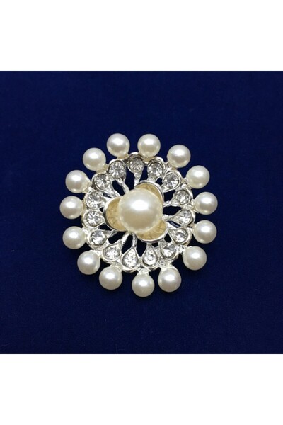 Turgut Brode Yuvarlak İncili Broş