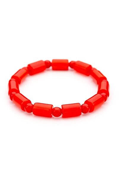 TESBİHKENTİ Red Coral Bracelet with Stone Detail