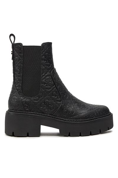 Guess Μαύρα γυναικεία casual παπούτσια - FLTSHU FAL10-BLACK με λογότυπο και λεπτομέρεια ζώνης