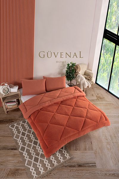 Güvenal Elite Wellsoft Double Sided Luxury Quilt Set - King Size Sleeping Set with Pillowcase