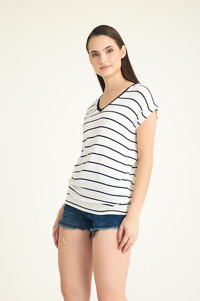 COTENCONCEPT Ριγέ με λαιμόκοψη - Mercerized Flowy T-Shirt