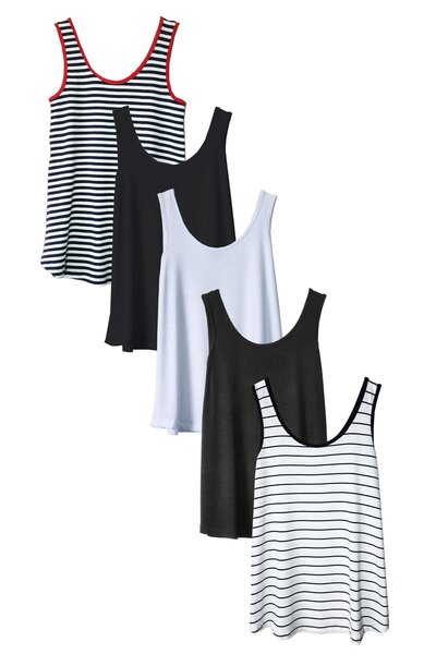 COTENCONCEPT 5 bucăți A croială Tricou sport cu basic bretele groase