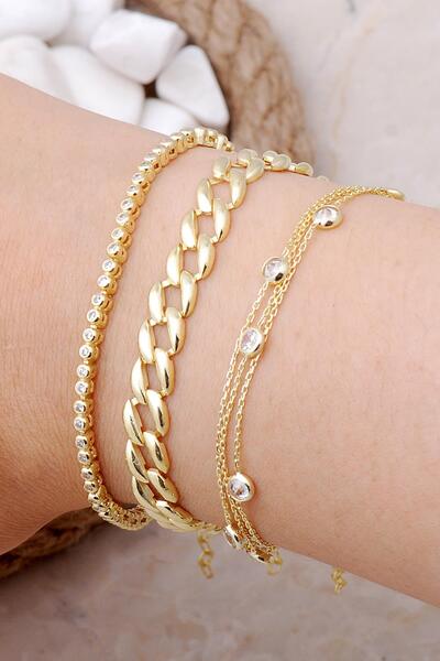 Sümer Telkari Gurmet, Su Yolu Ve Sıra Taşlı Altın Yaldızlı Gümüş Kombin Bilek...