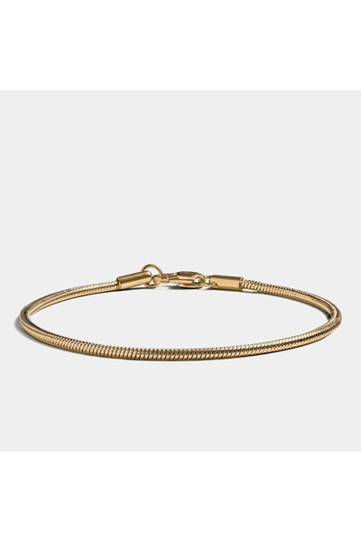 X-Lady Accessories Altın Renk Unisex Snake Zincir (2 mm) Çelik Bileklik - 3139