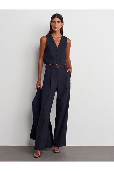 Dilvin 71520 High Waist Long Pants-Black