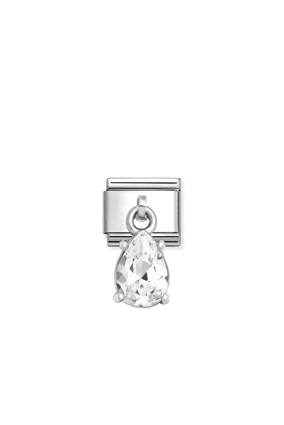 NOMİNATİON Composable Classic CHARMS CUBIC ZIRCONIA steel, 925 sterling silver White drop Renkli