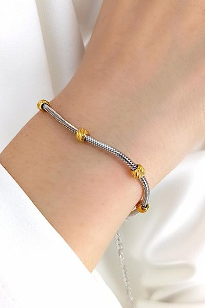 Çlk Accessories سوار دوريكا من الفولاذ مع سلسلة ثعبان