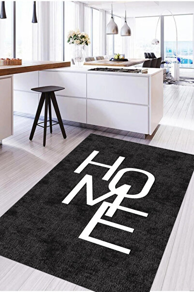Napoli Home Dijital Baskılı Modern Home Yazılı Yıkanabilir Kaymaz Taban Yollu...