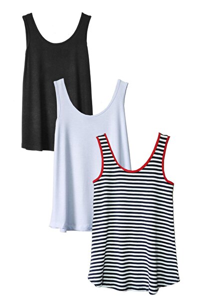 COTENCONCEPT 3 Pieces A-Line Comfortable Fit Basic Thick Strap Undershirt T-S...