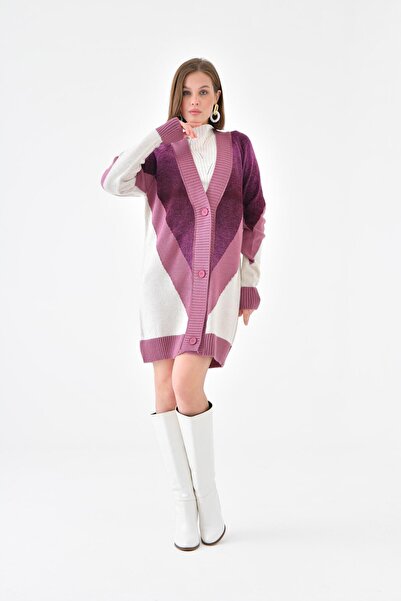 FTZ WOMEN Kadın Geçişli Hırka Gül 20634