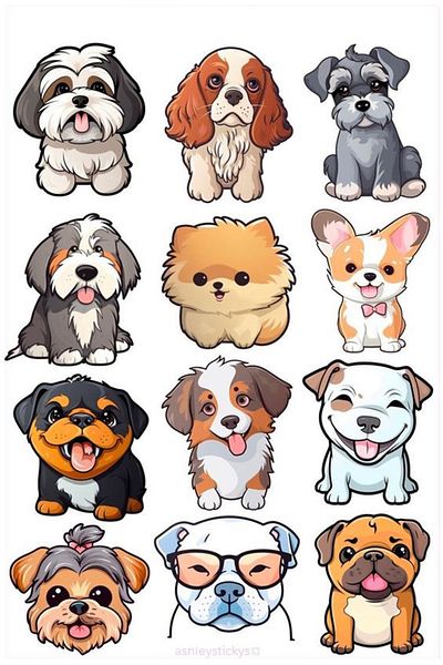 Sticksy Dogs Stickerphone Laptop Notebook Tablet Laptop Flask Sticker Sticker St618