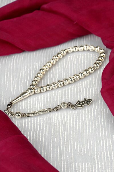 TESBİHKENTİ مسبحة معدنية صغيرة الحجم بمظهر فضي