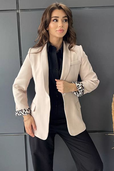 GÜLSELİ Jachetă de damă cu buzunare cu model de căptușeală cu un singur nasture