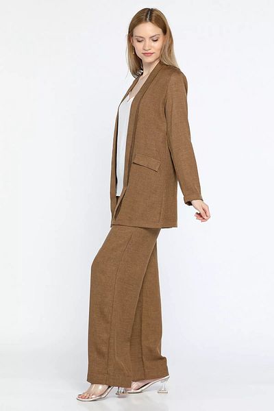 GÜLSELİ Mink Women's Jacket, Blouse and Trousers Three Pieces Set