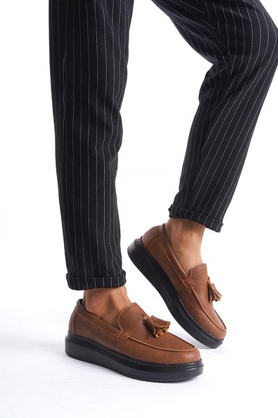 Aymood Slw154 Blaze Men's Sneakers - Laceless, Tasseled, Casual Classic - St Tan
