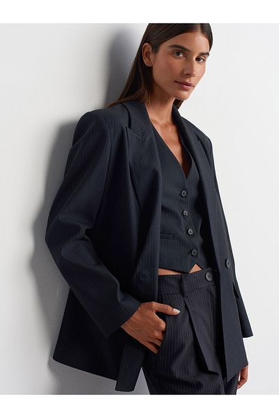 Dilvin 60739 Blazer Jacket-Black