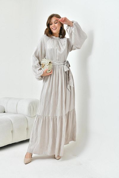 FTZ WOMEN Jacquard Stone Colored Women's Dress - 30857
