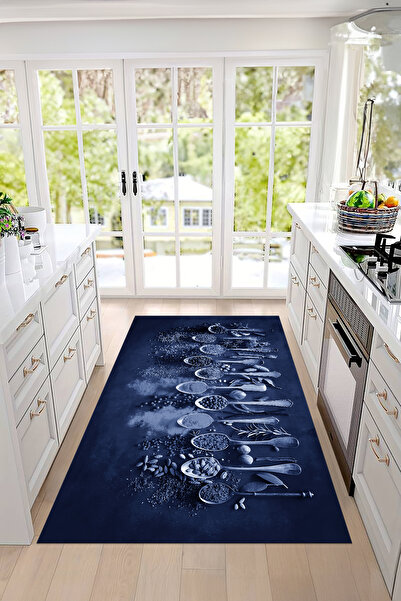 Napoli Home Dijital Baskılı Baharat Desenli Yıkanabilir Kaymaz Taban Yolluk Salon Mutfak Halısı