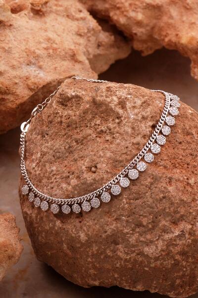 Sümer Telkari Gurmet Sıra Taşlı Rodyumlu Gümüş Bileklik 4369