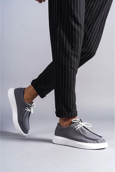Aymood SLW170 Tornado - Ανδρικά Suede Casual αθλητικά παπούτσια με κορδόνια - BT Grey