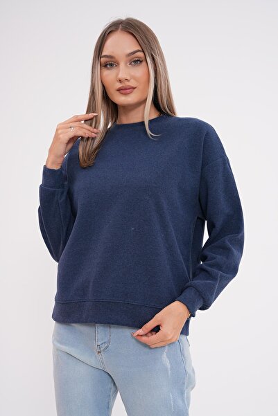 ŞİMAL Kadın Bisiklet Yaka Selanik Örme Sweatshirt 255010 -