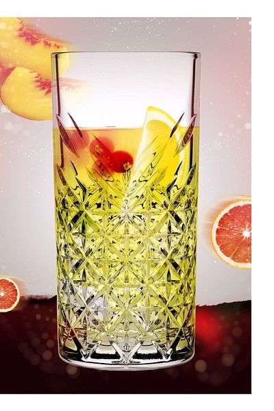 Paşabahçe مجموعة كوكتيل طويلة مكونة من 4 قطع من سانجريا / موهيتو للاستمتاع - مع صندوق أصلي