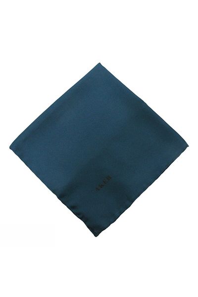 Aker Απλό μεταξωτό κασκόλ Twill - Petrol 974