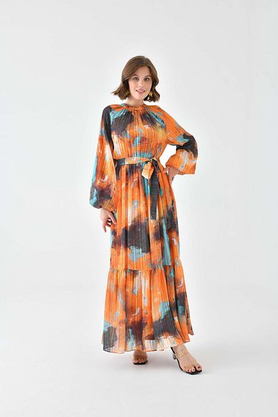 FTZ WOMEN Rochie de damă cu model portocaliu 30740