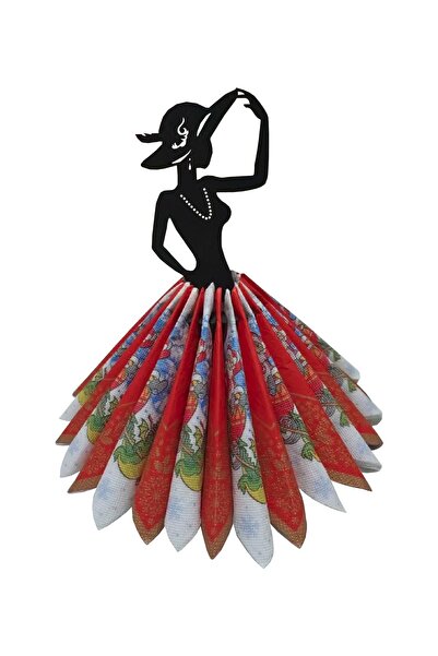 Probest DESIGN Ahşap Peçetelik Şapkalı Kadın