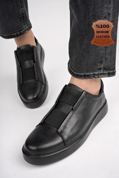 MUGGO FERNANDO Гарантовані чоловічі повсякденні туфлі з натуральної шкіри без шнурків з еластичною деталлю