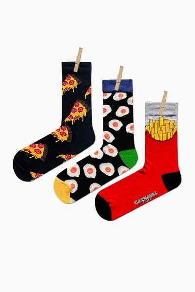 CARNAVAL SOCKS Unisex Πολύχρωμες κάλτσες με σχέδια 3 συσκευασιών