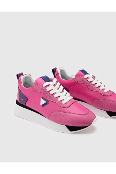 İLVİ Merel Hakiki Floter Deri Kadın Pembe Spor Ayakkabı
