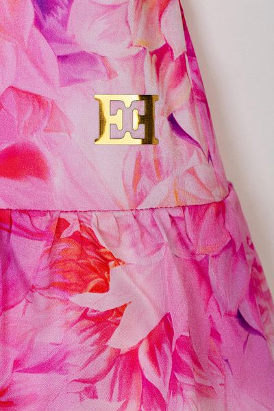 Escada Floral Patterned Pink Children's Skirt with Floor Detail