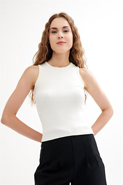 COTENCONCEPT 2 Pieces Ribbed Halter Collar Strap T-Shirt