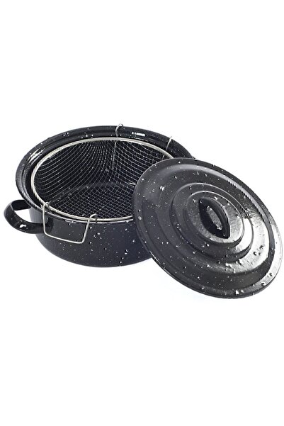 Global Ersat Ersat Home Potato Frying Pot with Lid Enamel Fryer
