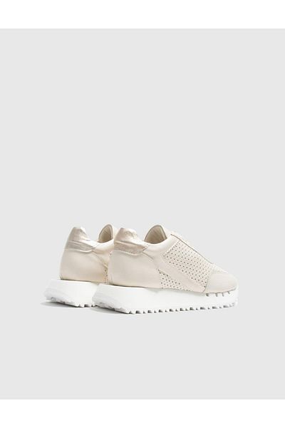 İLVİ Freja Genuine Leather Women's Cream Sneakers