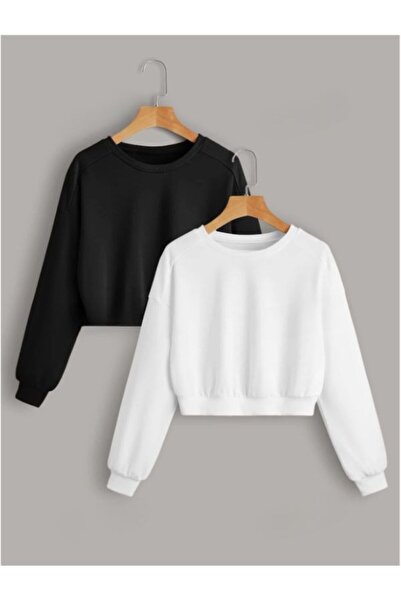 MOONBULL Дамски суичър с кръгло деколте - пакет от 2 бр