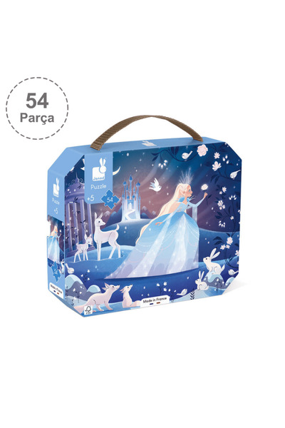 Janod 54 Parça Çantalı Puzzle - Karlar Kraliçesi