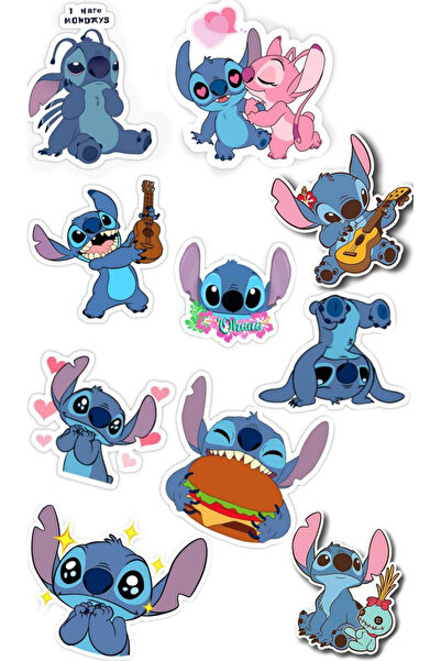 Buki'nin Atölyesi Autocolant Lilo și Stitch pentru Telefon, Laptop, Notebook,...