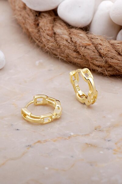 Sümer Telkari Gurmet 15 Mm Altın Yaldızlı Gümüş Halka Küpe 5808