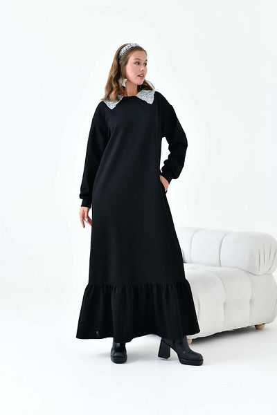 FTZ WOMEN Dámské šaty Black Baby Collar Ftz - 30968
