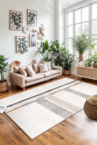 West Home Bohemian Washable Non-Slip Base Stain Resistant Living Room Carpet ...