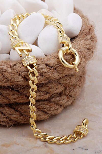 Sümer Telkari Z Harfli Gurmet Altın Yaldızlı Gümüş Bileklik 4045