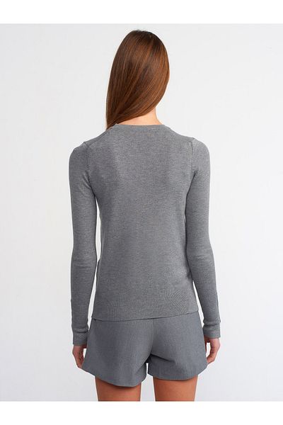 Dilvin 1267 Smoked Knitwear Sweater - Crew Neck, Size m