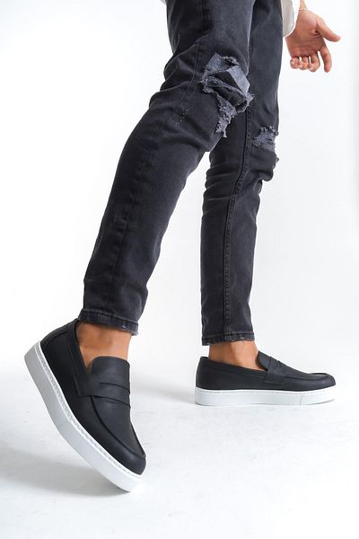 Aymood Slw180 Estilo X - Men's Casual Sneakers, Laceless and Black